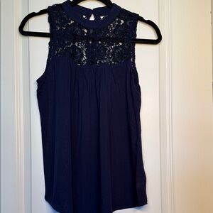 Xhilaration Dark Blue Lace Top